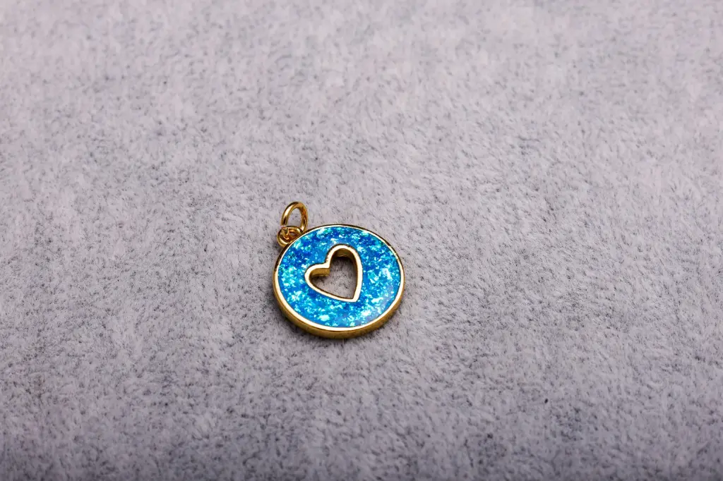 Round blue-Gold plated