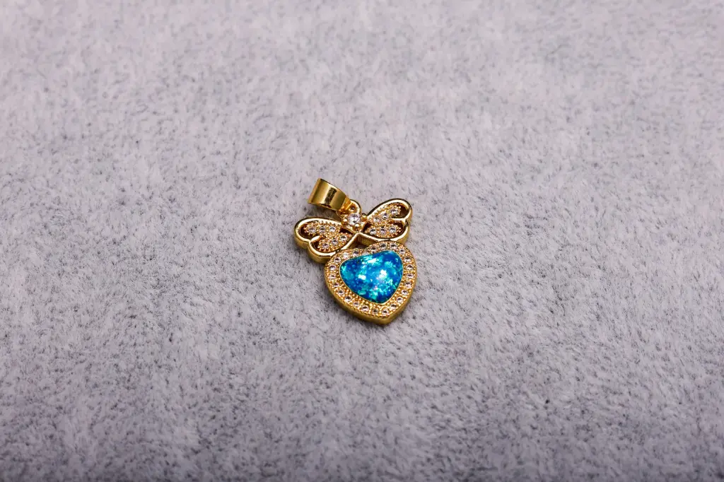 Blue heart-Gold plated