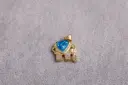 Coloured elephant charm-Gold plated