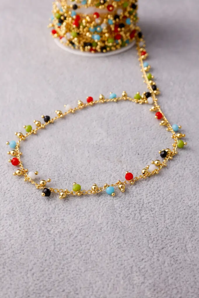 Coloured chain-Gold plated