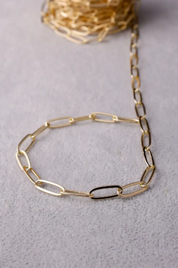 Paper Clip chain -gold plated (40cm necklace)