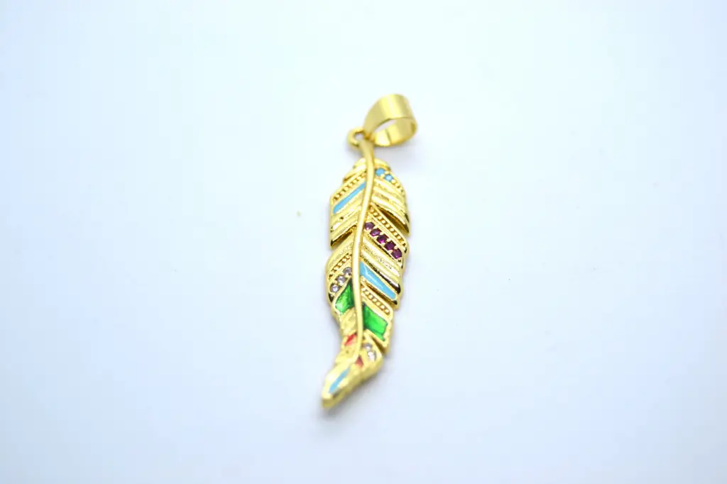 Feather charm-Gold plated