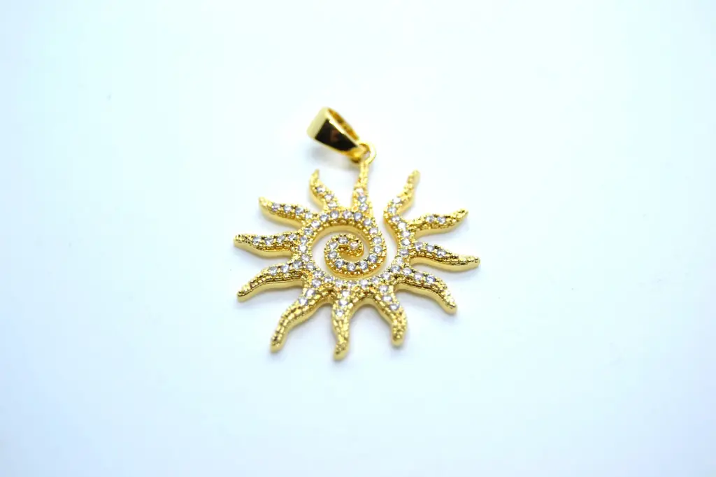 Big sun charm-Gold plated