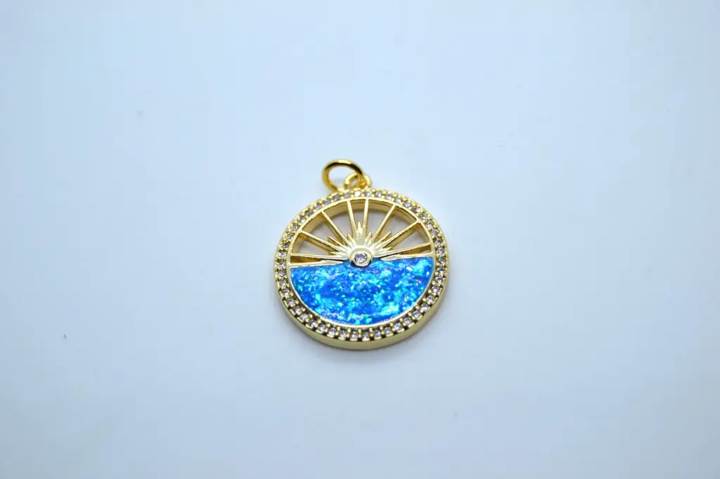 Sunset over the water charm-Gold plated