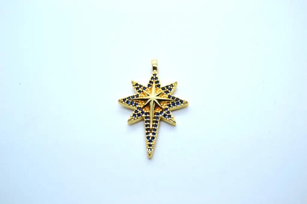 Coloured starburst-Gold plated