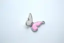 Silver stainless steel butterfly charm