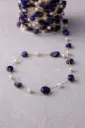 Coloured Pearl chain -stainless steel