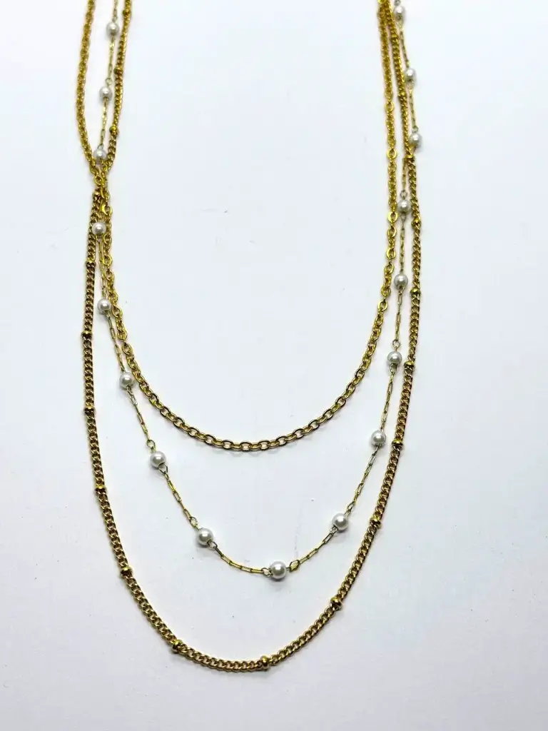 Triple layer necklace-Stainless steel