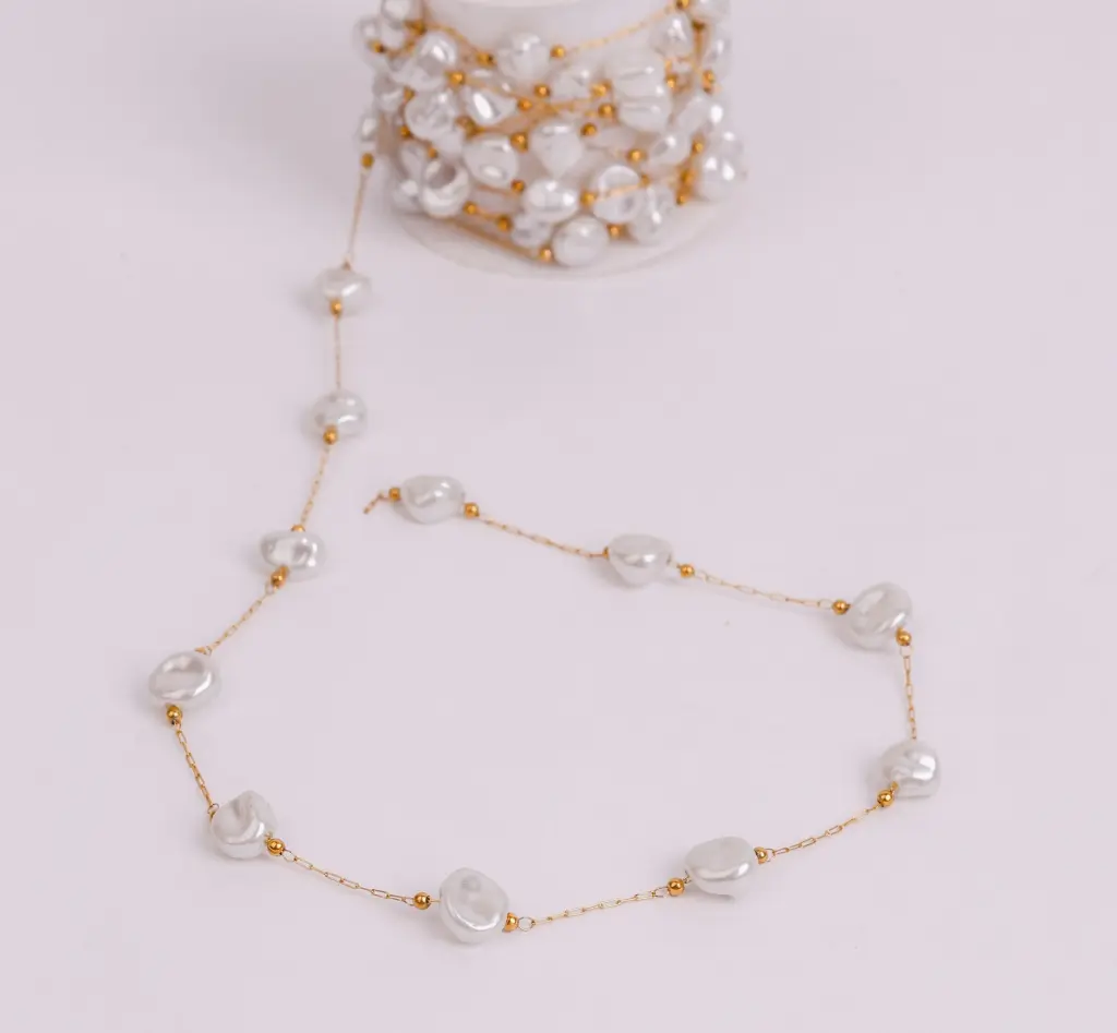 Big pearl chain-Stainless steel (bracelet)