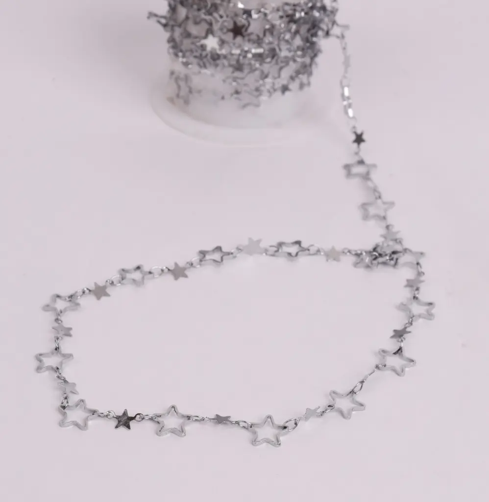 Silver star chain (bracelet)