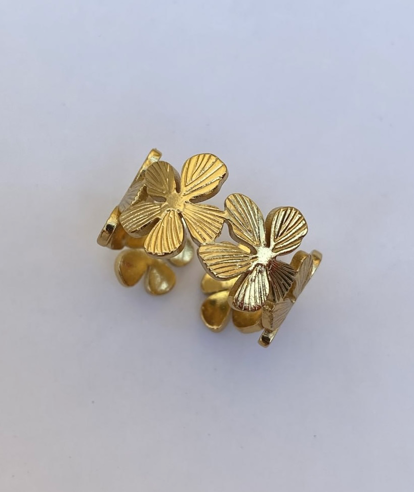 Flower stainless steel ring