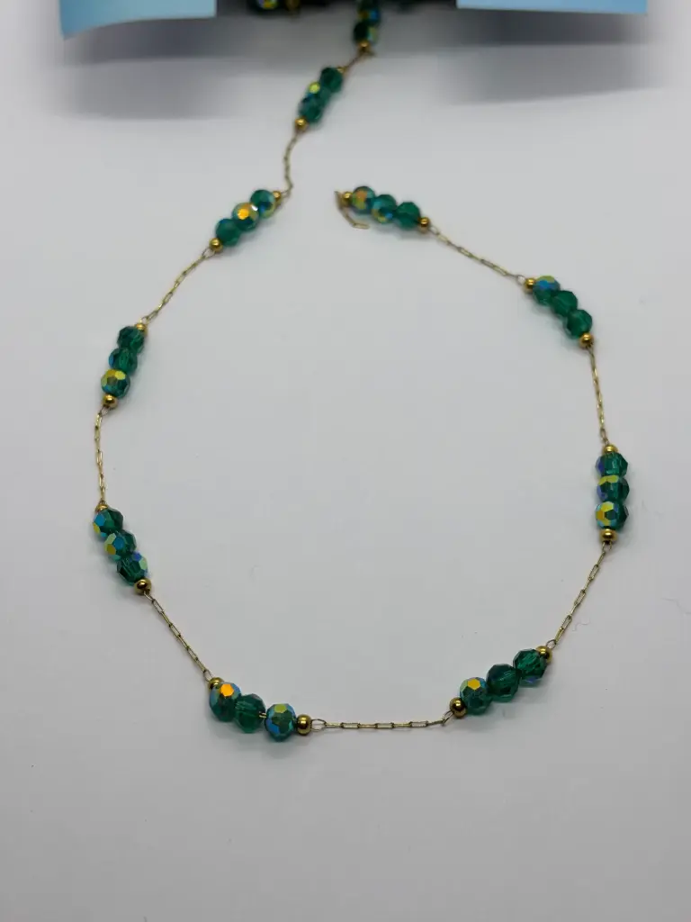 Simple crystal green chain-Stainless steel