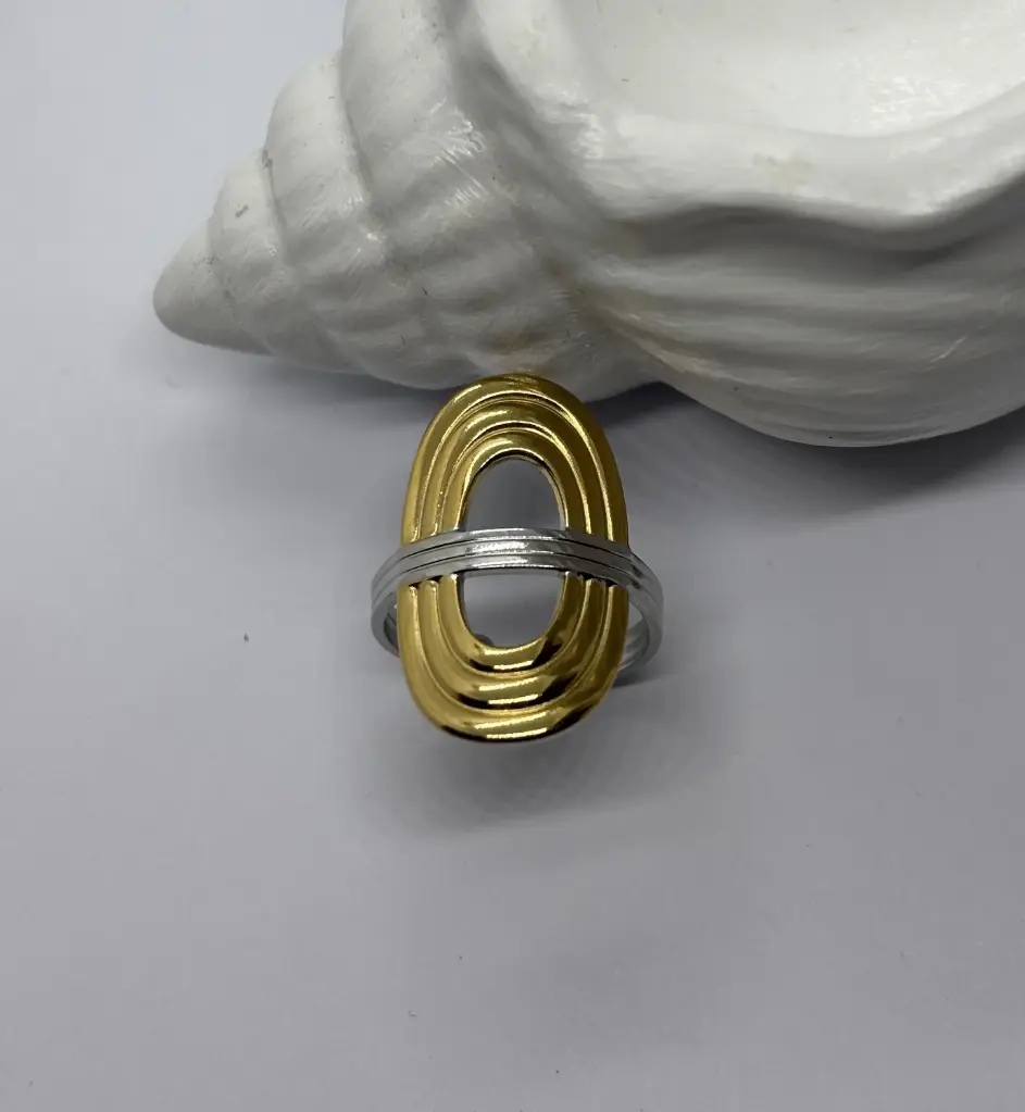 Gold-Silver stainless steel ring