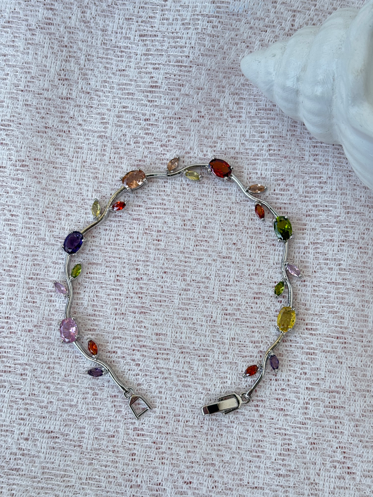 Tulip bracelet-Silver-mix of colors