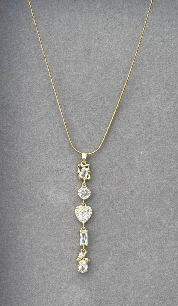 Drop necklace (Stainless steel necklace/ gold plated charm)