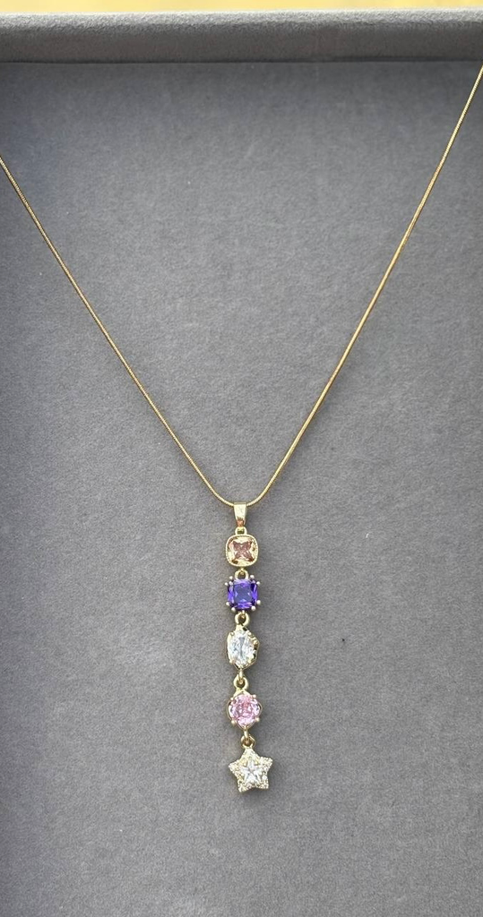 Drop necklace (Stainless steel necklace/ gold plated charm)