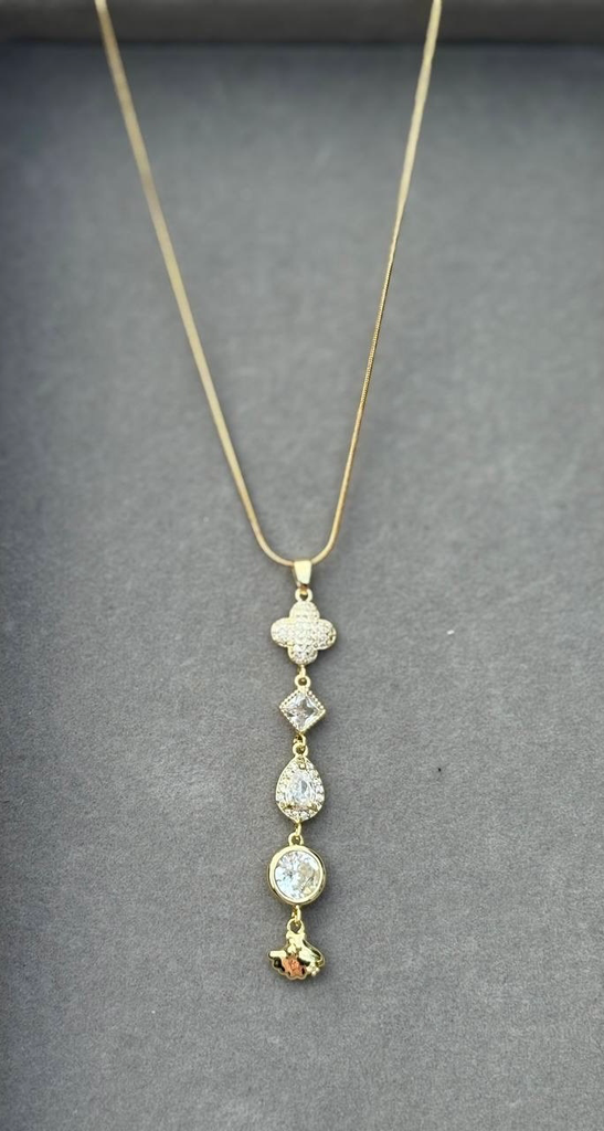 Drop necklace (Stainless steel necklace/ gold plated charm)