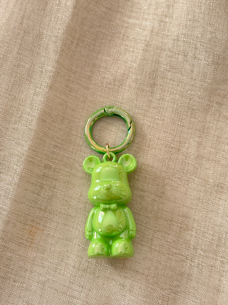 Green teddy bear charm