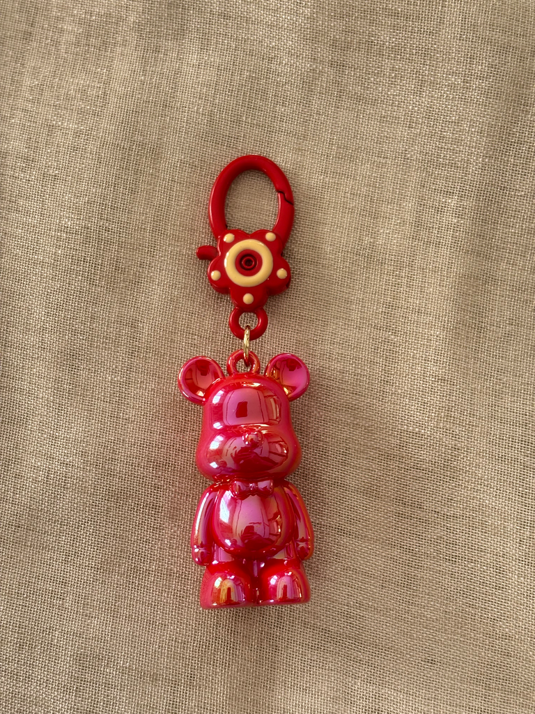 Small red teddy charm