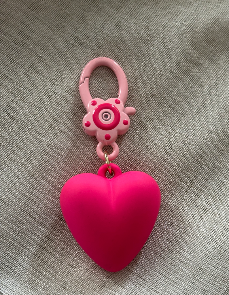 Velvet pink heart charm
