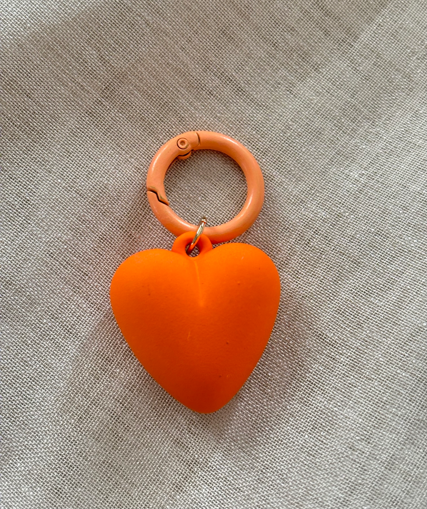 Velvet orange heart charm