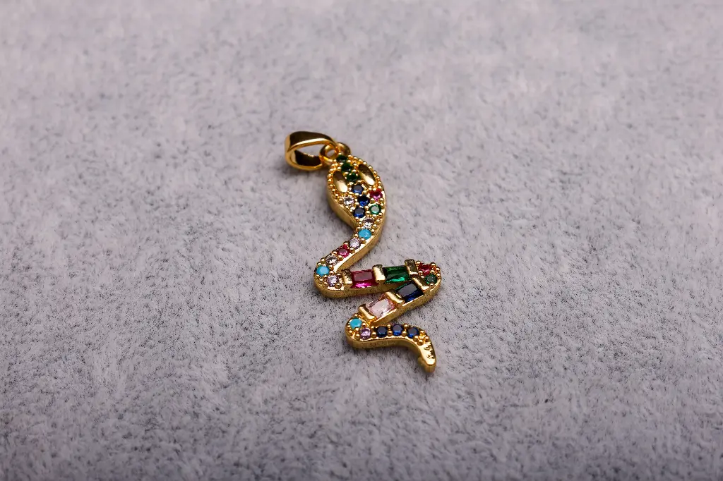Colourful Snake- Gold plated