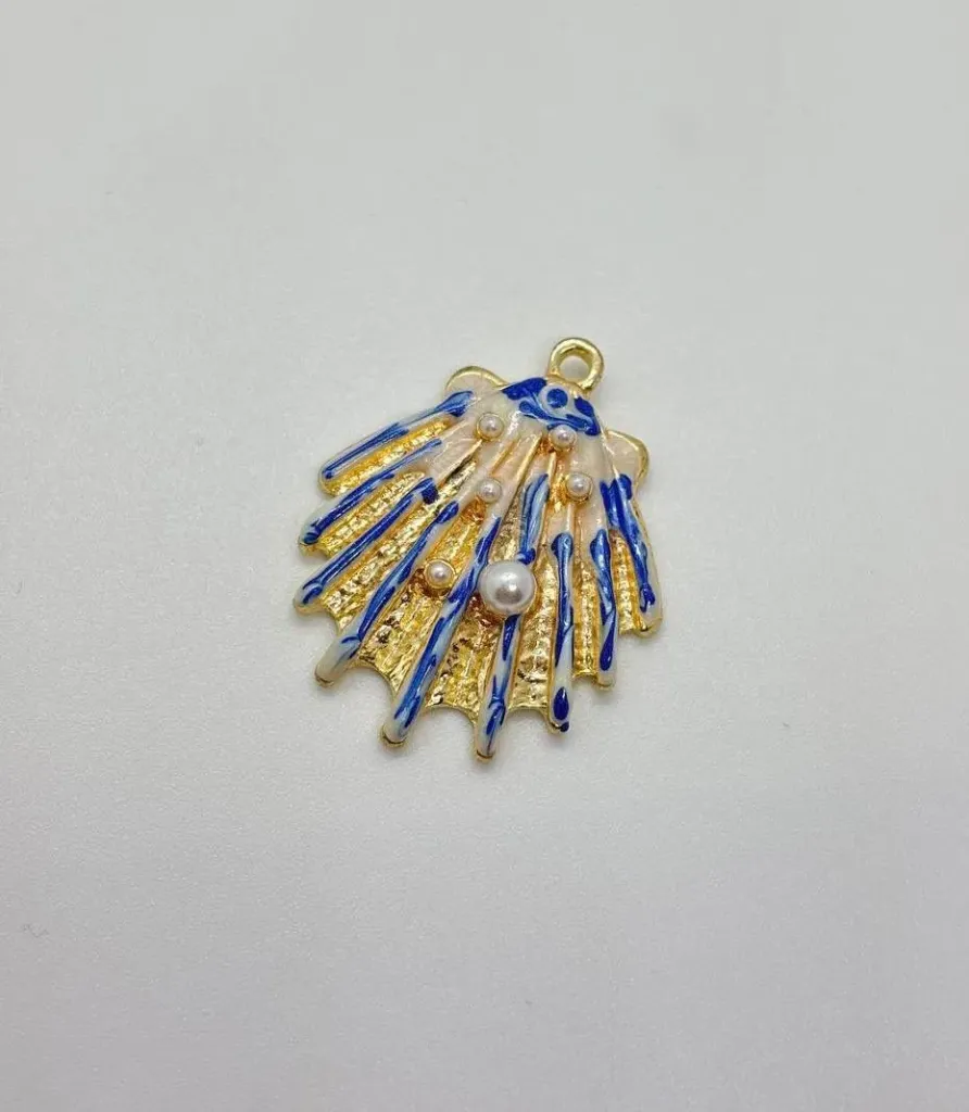 Blue Sea Shell- Gold plated