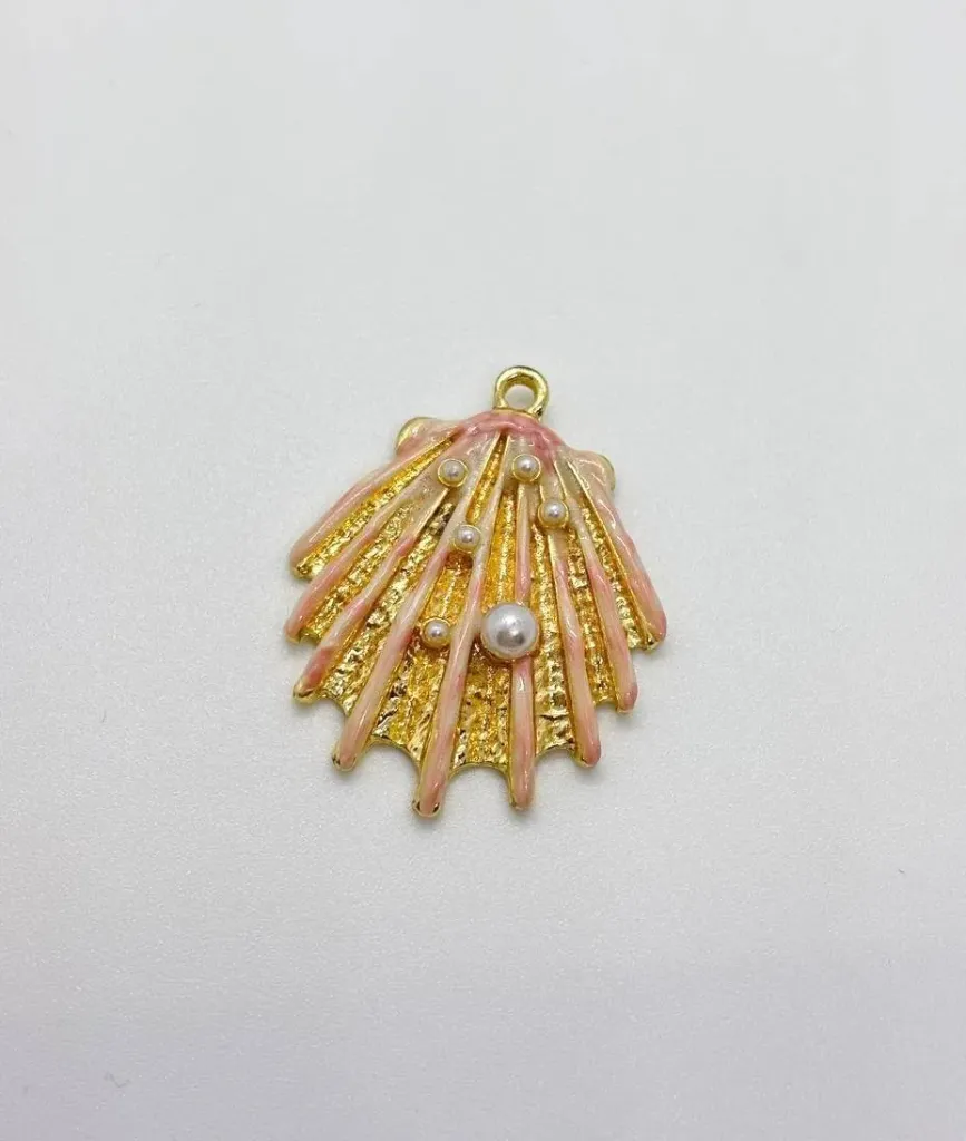 Pink Sea shell- Gold plated