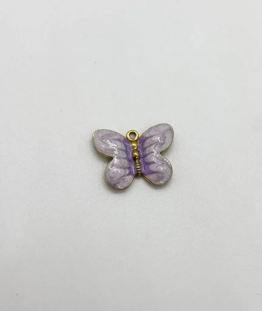Purple butterfly charm-Stainless steel