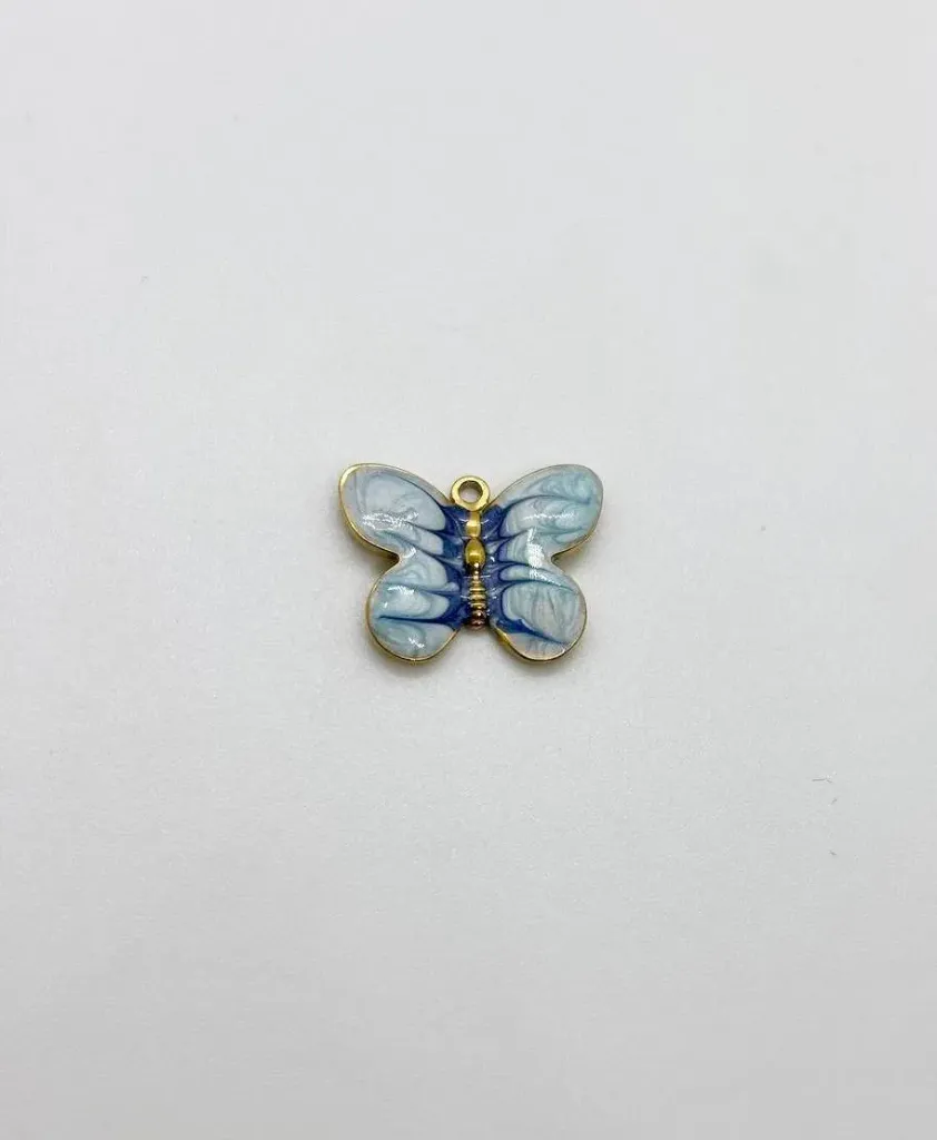 Blue butterfly charm-Stainless steel