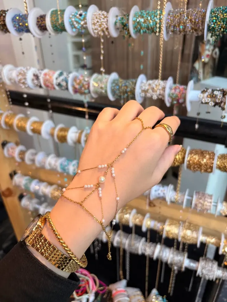pearl hand chain-Stainless steel