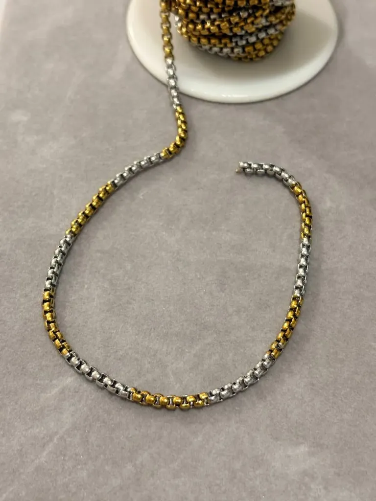Mix gold and silver chain-Stainless steel (40cm necklace)