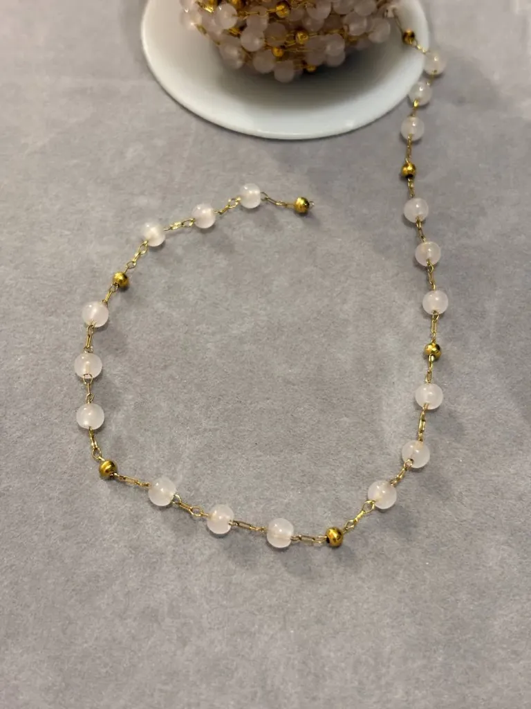 Pink stainless steel chain (40cm necklace)