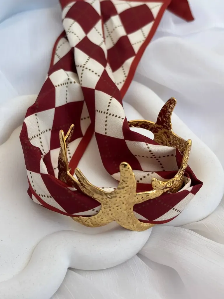 Starfish with scarf bangle-Stainless steel