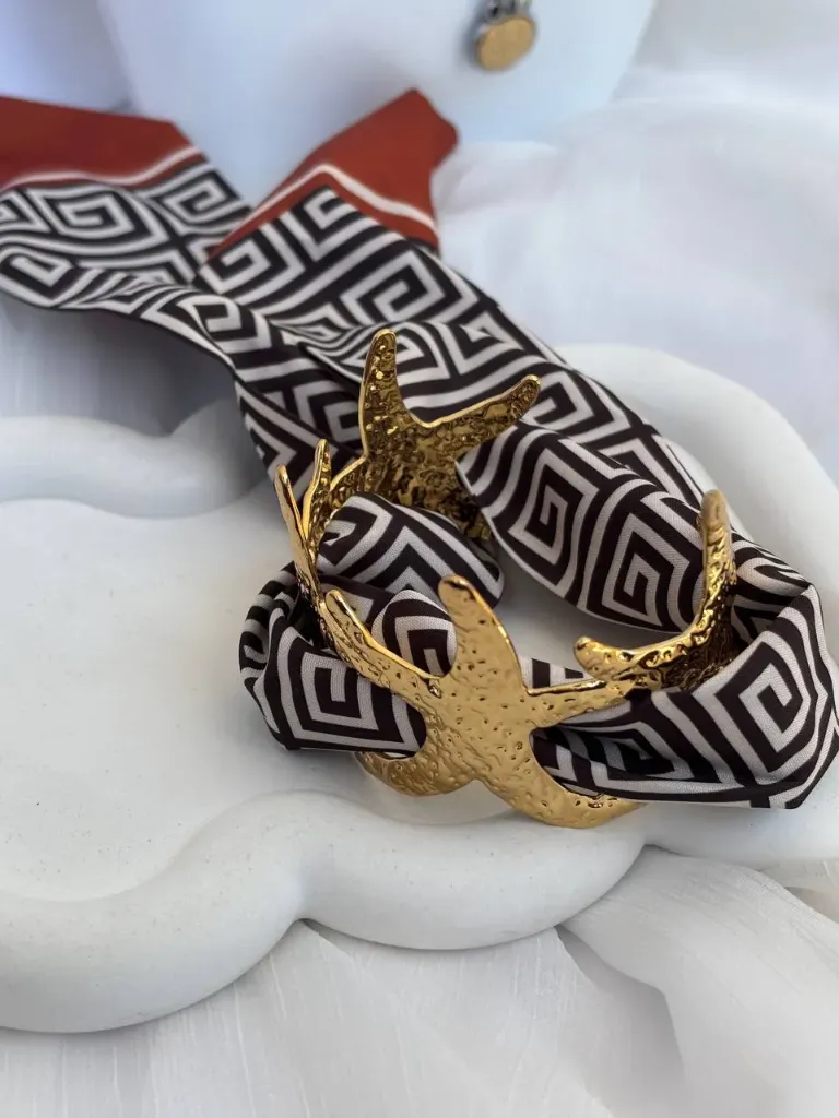 Starfish with scarf bangle-Stainless steel