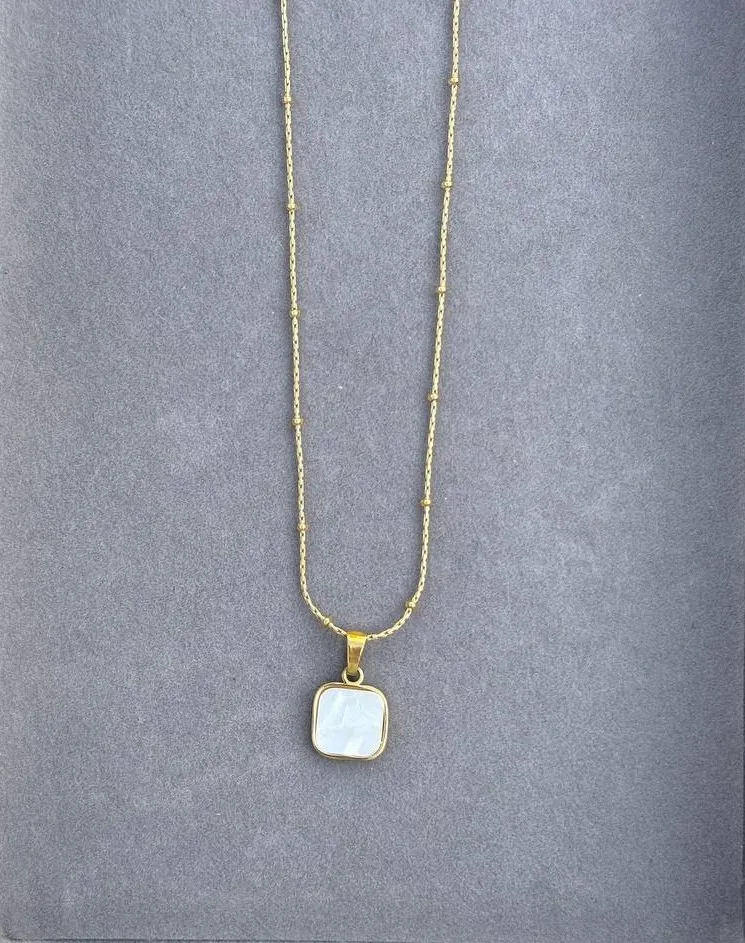 Square necklace-Stainless steel