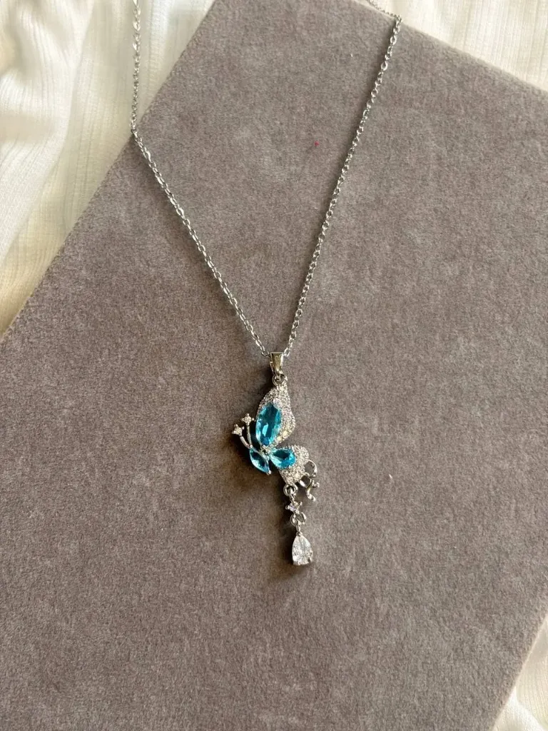 Blue butterfly necklase