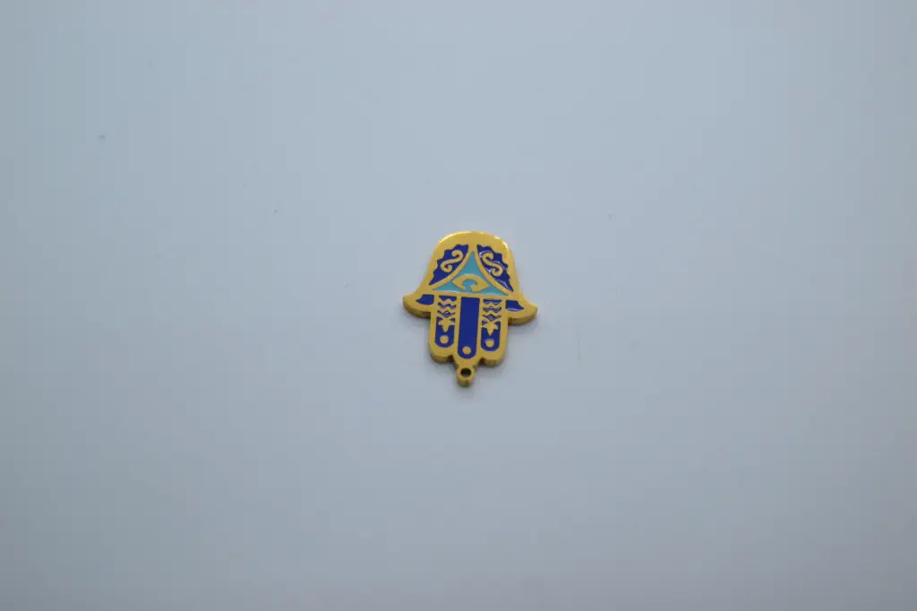 Blue hamsa hand -Stainless steel