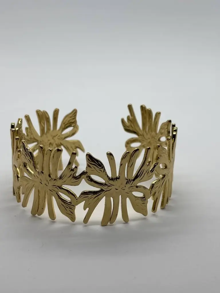Handcuff Flower Bangle