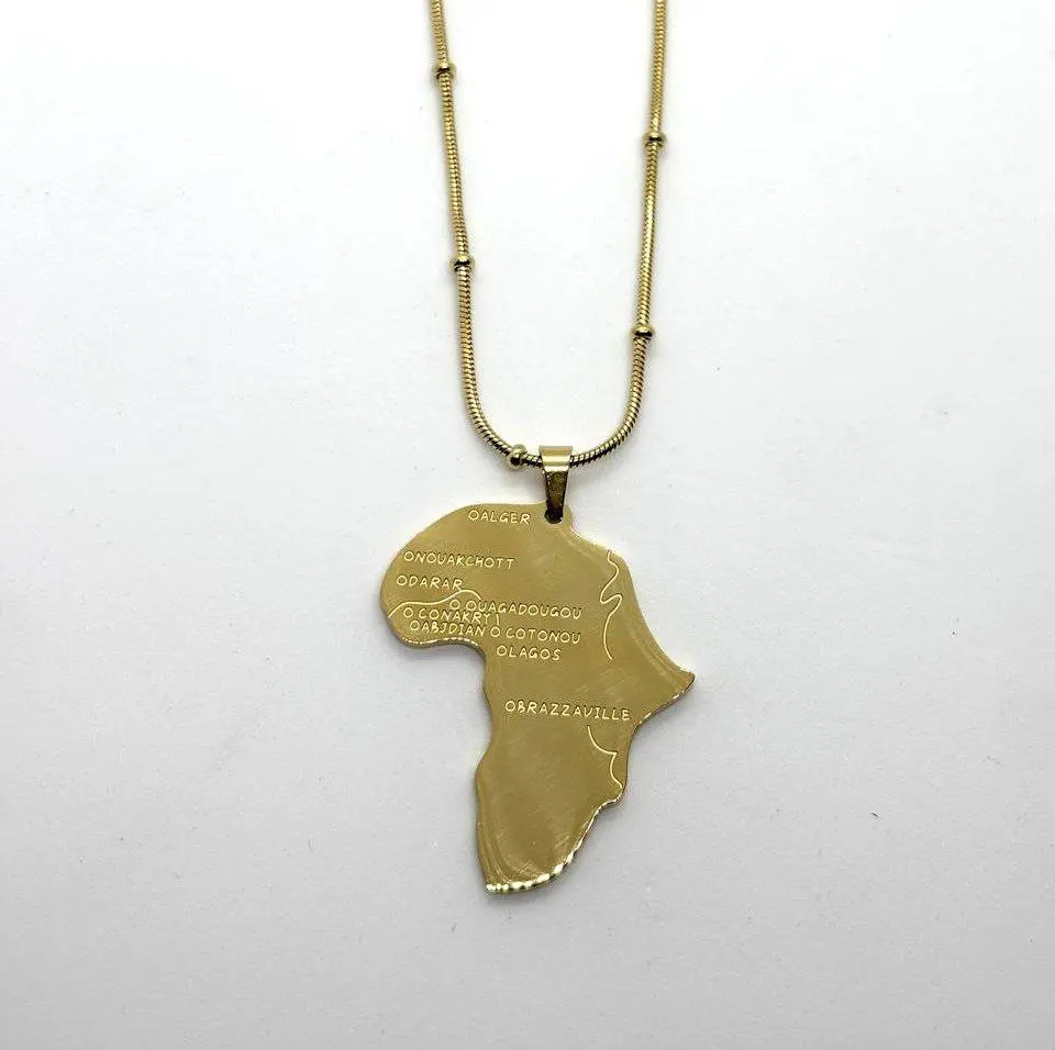Africa map-Stainless steel