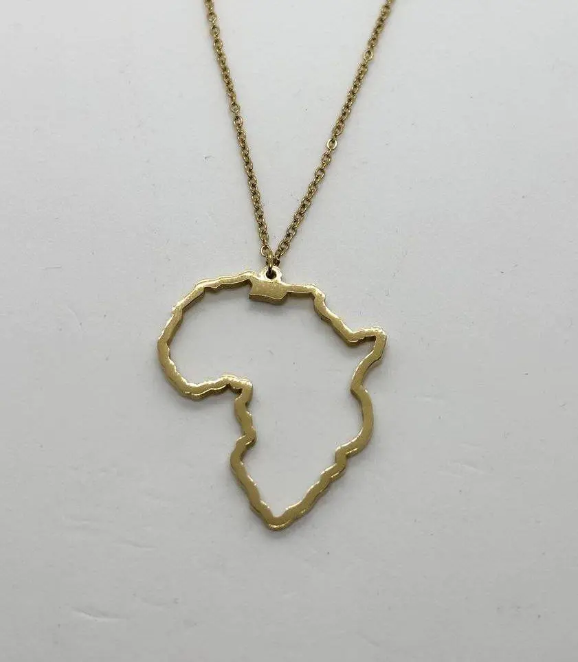Empty Africa map -Stainless steel
