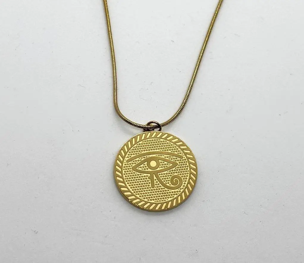Circle with eye of horus -Stainless steel