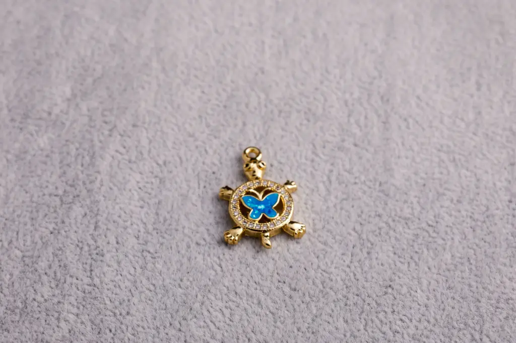 Sea turtle and butterfly-Gold plated