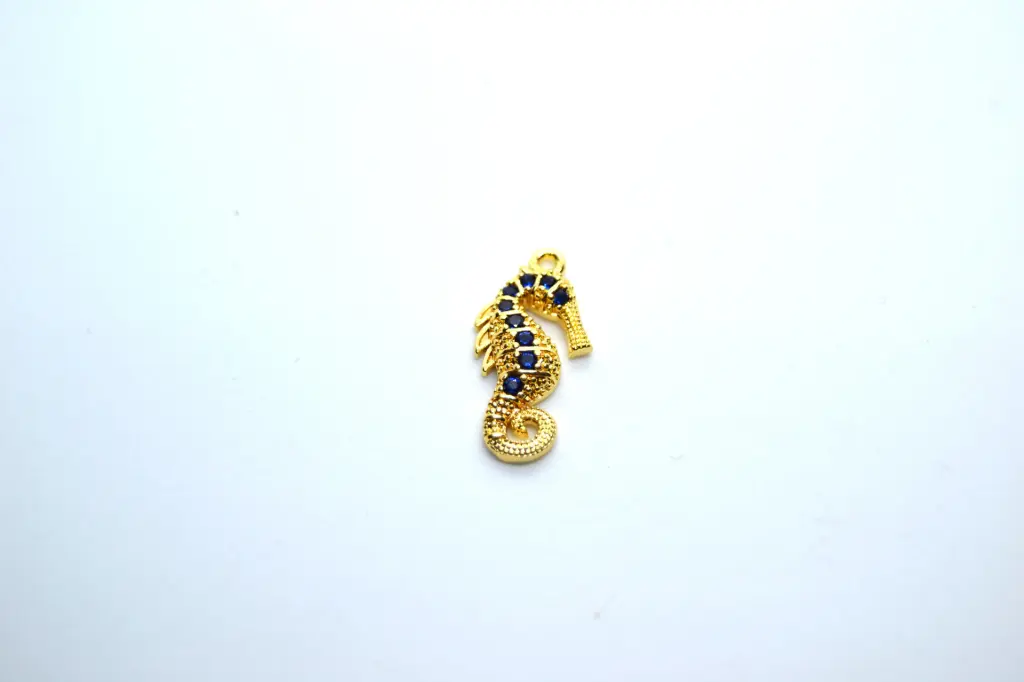 Big colourful seahorses-Gold plated