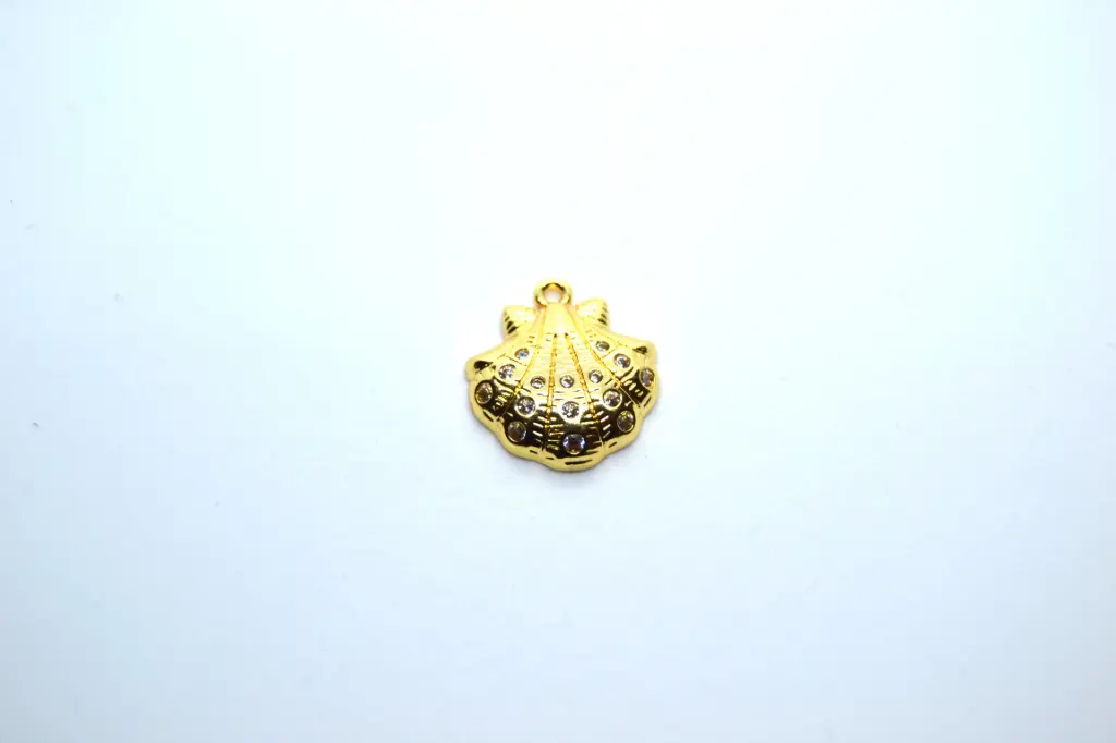 Big coloured shell-Gold plated