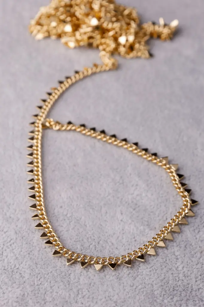 Small Triangles chain -gold plated (40cm necklace)
