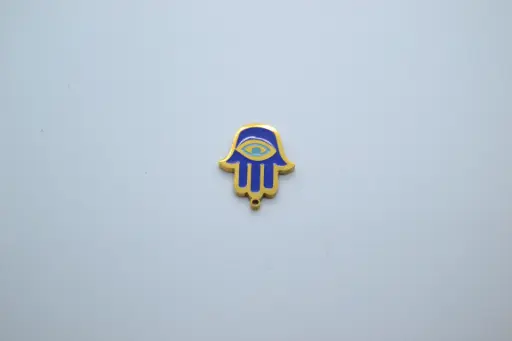 Blue hamsa hand and evil eye-Stainless steel