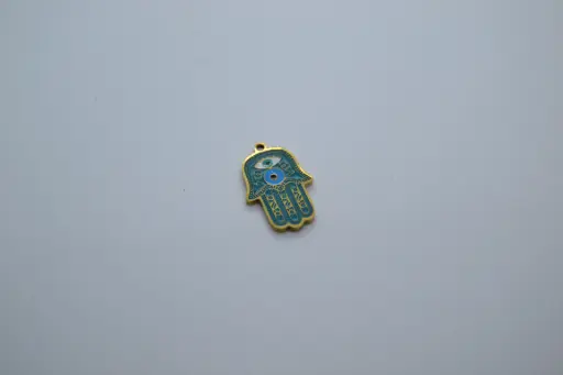 Dark mint hamsa hand and evil eye-Stainless steel