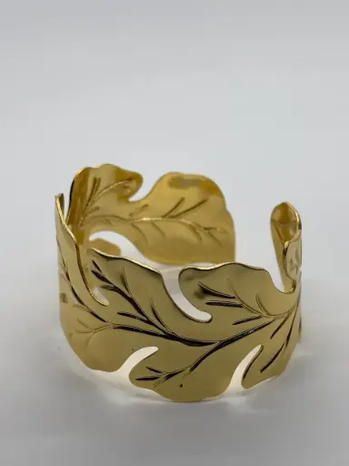 Handcuff Leaf Bangle