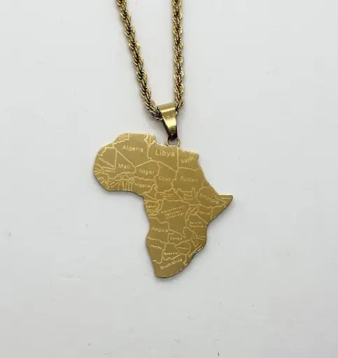 Africa map -Stainless steel